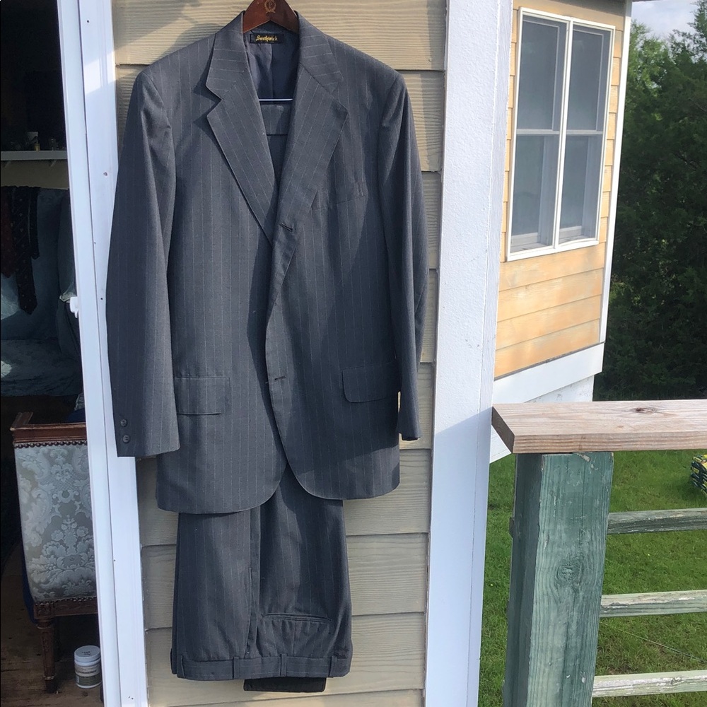 Classic gray pinstriped Southwick suit